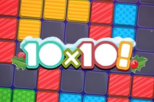 다양한 색상의 블록들 위에 10x10!