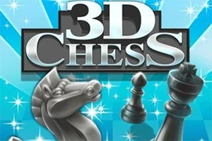 3D 체스 말들이 푸른 배경에 크게 그려진 이미지