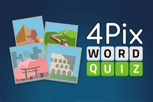 4장의 사진과 함께 4 Pix Word Quiz라는 텍스트가 있는 이미지