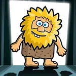 황금색 머리카락의 만화 캐릭터가 어두운 배경 앞에 서 있는 모습