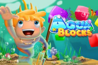 Aqua Blocks에서 귀여운 소년이 해저 왕국에서 당신을 만납니다