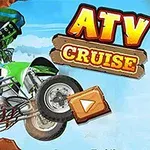 녹색 ATV를 타고 점프하는 사람과 ATV CRUISE라는 글자가 있는 이미지