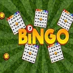 녹색 배경 위에 다섯 장의 빙고 카드와 가운데에 큰 글씨로 BINGO가 있는 이미지