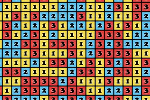 Blocks123 λ
Έλμ, νλμ, λΉ¨κ°μ λ°°κ²½μ μ«μ 1, 2, 3μ΄ λ°λ³΅μ μΌλ‘ λ°°μ΄λ 격μ ν¨ν΄