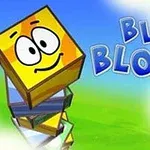 웃는 얼굴의 노란색 블록과 Blue Blox 2라는 텍스트가 있는 다채로운 배경