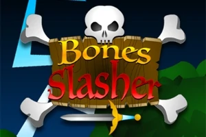 해골과 교차된 뼈가 있는 로고에 Bones Slasher라는 텍스트가 중앙에 있는 이미지