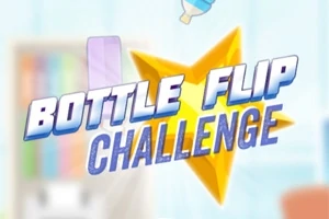 노란 별 배경에 BOTTLE FLIP CHALLENGE라는 텍스트가 있는 장면