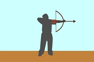 활을 쏘고 있는 사람의 실루엣
