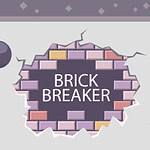 벽돌로 만들어진 벽이 부서지면서 그 안에 BRICK BREAKER라는 글자가 보이는 이미지
