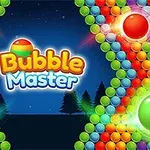 Bubble Master라는 텍스트와 다양한 색상의 공들이 정렬된 이미지