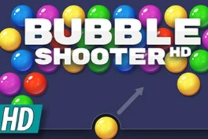 다양한 색상의 구슬들과 BUBBLE SHOOTER HD라는 텍스트가 포함된 이미지