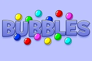 BUBBLES라는 단어 주위에 여러 가지 색상의 구슬이 흩뿌려져 있는 이미지