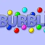 BUBBLES라는 단어 주위에 여러 가지 색상의 구슬이 흩뿌려져 있는 이미지