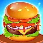 햄버거가 접시에 놓여 있으며 빵, 양상추, 토마토, 치즈, 양파, 패티, 소스가 층층이 쌓여 있다