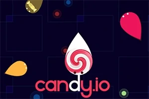 어두운 배경에 다양한 색상의 캔디 모양과 candy