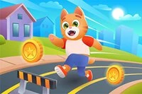톰 고양이를 도와 결승선에 안전하게 도달하세요!
