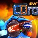 파란색과 주황색의 기계 드론이 우주 배경 앞에 있으며 상단에는 CD Drone Survival이라는 텍스트가 있다