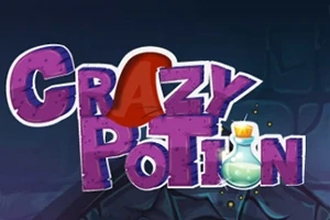 Crazy Potion이라는 텍스트와 작은 약병이 있는 이미지