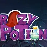Crazy Potion이라는 텍스트와 작은 약병이 있는 이미지