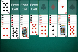 7♠, 4♣, 3♣, Q♠, K♠, 각 카드의 숫자와 무늬가 보이는 카드 게임 화면
