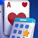 하트 A, K, 8 카드와 별이 그려진 스마트폰이 있는 이미지