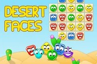 모바일 버전의 Desert Faces에서는 같은 색 얼굴 3개를 맞춰야