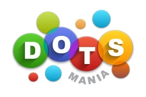 다양한 색상의 원들 위에 DOTS MANIA라는 텍스트가 적힌 이미지
