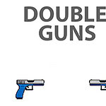 Double Guns라는 글자 아래 두 개의 파란색 권총 이미지
