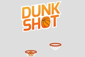 DUNK SHOT라는 텍스트와 농구공 및 농구 링 이미지