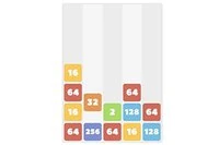 인기 있는 2048 게임의 수직 버전, 테트리스 스타일의 블록