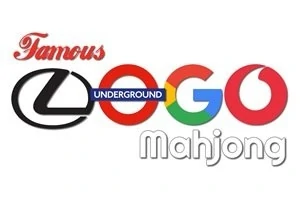 유명 기업 로고 스타일로 구성된 LOCO라는 단어와 텍스트 Famous Logo Underground Mahjong이 함께 있는 이미지