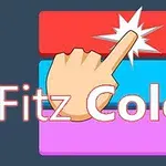 손가락이 붉은색, 파란색, 분홍색의 직사각형을 가리키고 있고 Fitz Color라는 글자가 있는 이미지