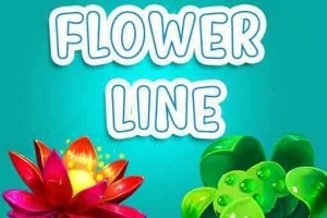 FLOWER LINE이라는 텍스트가 하얀색 글씨로 적혀 있고, 아래에는 빨간 연꽃과 녹색 식물이 있는 이미지