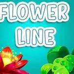 FLOWER LINE이라는 텍스트가 하얀색 글씨로 적혀 있고, 아래에는 빨간 연꽃과 녹색 식물이 있는 이미지