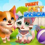 풀이 깔린 정원에서 귀여운 강아지와 고양이가 슬픈 표정으로 앞을 바라보고 있으며, 옆에는 공이 놓여 있다