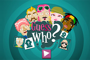 다양한 캐릭터 얼굴과 Guess Who?