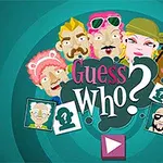 다양한 캐릭터 얼굴과 Guess Who?