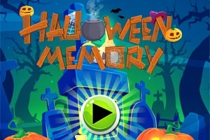 무덤과 호박, 박쥐를 배경으로 Halloween Memory라는 글자가 있는 이미지