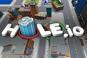 Hole.io ๋์์ ๊ฑด๋ฌผ๋ค์ด ์ฃผ๋ณ์ ์๋ ๊ฐ์ด๋ฐ HOLE
