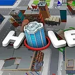 Hole.io ๋์์ ๊ฑด๋ฌผ๋ค์ด ์ฃผ๋ณ์ ์๋ ๊ฐ์ด๋ฐ HOLE