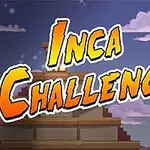 노을이 진 하늘 아래 피라미드 형태의 건물과 Inca Challenge라는 텍스트가 있는 이미지