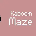 검은색 폭탄 아이콘과 Kaboom Maze라는 텍스트가 있는 픽셀 아트 스타일의 이미지