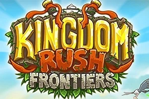 Kingdom Rush Frontiers라는 글자가 화려하게 디자인되어 있는 로고 이미지