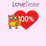 붉은 하트 안에 100%라는 숫자가 있으며, 귀여운 만화 캐릭터가 옆에 있는 이미지