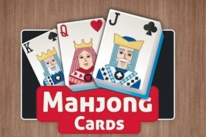 세 장의 카드(K, Q, J)와 Mahjong Cards라는 글자가 있는 이미지