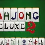 초록색 배경에 Mahjong Deluxe 2라는 글자가 적힌 마작 타일 이미지