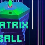 녹색 육각형 탑 위에 공이 있고, 배경에는 다양한 색상의 세로선들이 있으며 MATRIX BALL이라는 글자가 적혀 있다