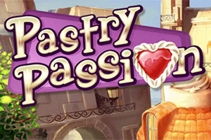 Pastry Passion이라는 텍스트가 건물과 도시 배경 위에 놓여 있으며, 텍스트의 o에 하트 모양이 들어가 있다