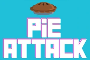 파란 배경에 파이와 큰 흰 글자로 쓰여진 PIE ATTACK라는 문구