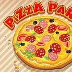 피자와 PIZZA PARTY라는 글자가 있는 밝고 색감이 풍부한 일러스트